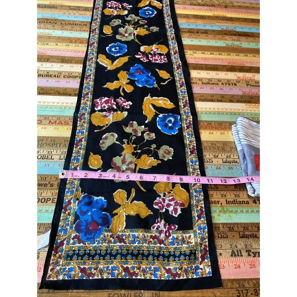 Lot Of 2 Vintage Square Silk Blend Scarves Hand Rolled Japan Berkshire Italy
